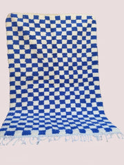 Load image into Gallery viewer, Bohemian Checkered Rug - Handmade Carpet Moroccan - Hallway Area Rug  - Shaggy Carpet - Checkerboard Runner - Wool Rug - Berber Rug
