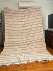 Load image into Gallery viewer, Hand woven blanket - Moroccan vintage runner rug - Handmade Rug - Modern Rug - Authentic Rug - Checkered Wool Rug - Antique Berber