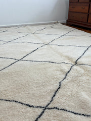 Load image into Gallery viewer, Antique Rug - Authentic Rug - Handmade Wool Rug - Oriental Design - Farmhouse Rug - Hand Knotted Rug- Black and White Carpet - Modern design
