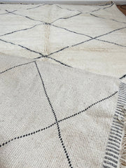 Load image into Gallery viewer, Antique Rug - Authentic Rug - Handmade Wool Rug - Oriental Design - Farmhouse Rug - Hand Knotted Rug- Black and White Carpet - Modern design
