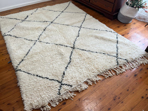 Beni Ourain Rug - Berber Carpet - Handmade Wool Rug - Authentic Rug - Contemporary Rug Hand Knotted Rug- Custom Size Rug -Wool Rug