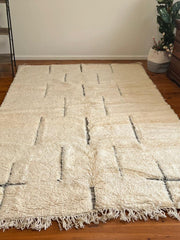 Load image into Gallery viewer, Luxury Wool Rug, Large Rug, Moroccan Rug, Cross Pattern Living Room Rug, Berber Rug, Fluffy High Pile Runner, Black White Rug
