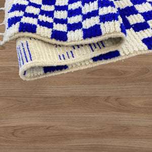 Morocco Area Rug, Sheep Wool Rug, Blue Carpet, Nursery room rug, Blue wool rug