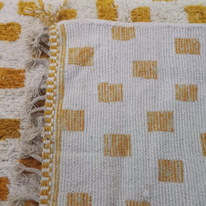 Traditional Design, Moroccan gold rugs, check area rugs, checkered gold rugs, Custom Beni Ourain Rugs, Authentic Craftsmanship