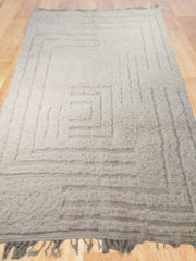 Load image into Gallery viewer, Natural wool rug, Hand-knotted rug, Berber-style rug, Tribal wool rug, Authentic Moroccan rug
