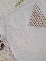 Load image into Gallery viewer, Moroccan white and brown area rug, minimalist engraved Berber rug
