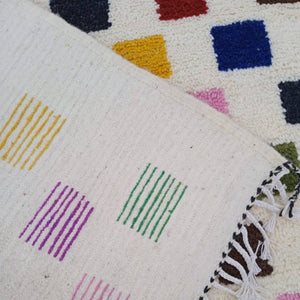 handmade colorful checkered Rug, Wool Berber carpet, morocco rugs, custom Morrocan rug