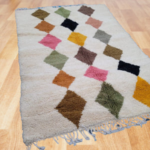 Ethnic statement rug, Unique Global flair, Handmade moroccan carpet, Colorful Boho Tribal