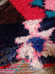 Load image into Gallery viewer, Bouchrouite Tapis authentic, colorful Tribal rug, Vintage rag rug, morocco textile art carpet
