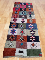Load image into Gallery viewer, Bouchrouite Tapis authentic, colorful Tribal rug, Vintage rag rug, morocco textile art carpet
