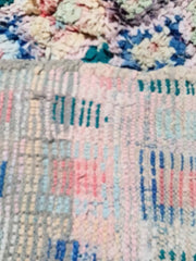 Load image into Gallery viewer, Bouchrouite Moroccan large berber rug, traditional Bouchrouite rugs, Moroccan rug light blue, Moroccan graphic rug
