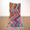 Bohemian Beauty: Handwoven Moroccan Bouchouite Rug - Vibrant Colors, Unique Design | 118cm x 250cm In Stock