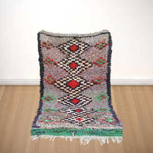 Whimsical Beauty: Berber Bouchouite Carpet - Playful Colors, Ethereal Design