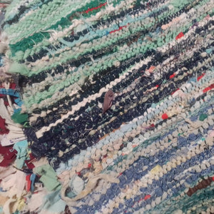 Colorful Tales: Vintage Berber Bouchouite Carpet - Moroccan Artistry Unveiled