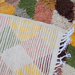 esthetic unique rug, colorful floor carpet modern artwork authentic rug, Moroccan Tuareg rug style