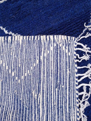 Load image into Gallery viewer, Custom design Moroccan blue rug, Handmade  rug, Plain Wool rug, Bedroom Carpet, Livingroom Carpet
