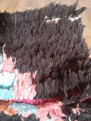 Load image into Gallery viewer, abstract Boucharouite carpets, vintage Moroccan carpets, aesthetic Carpets, contemporary Boucharouite rugs, floor carpets
