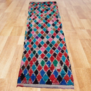 Colorful Charmer: Handcrafted Bouchouite Area Rug - Bold Hues, Eclectic Style
