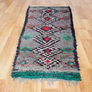 Whimsical Beauty: Berber Bouchouite Carpet - Playful Colors, Ethereal Design