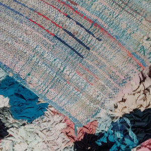 Eclectic Charm: Unique Berber Bouchouite Vintage Carpet - Moroccan Art for Your Floors