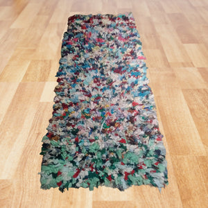 Colorful Tales: Vintage Berber Bouchouite Carpet - Moroccan Artistry Unveiled