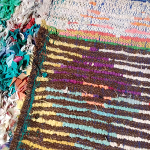 Artisanal Splendor: Handwoven Berber Bouchouite Carpet - Vintage Moroccan Elegance