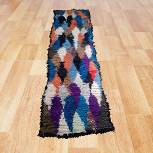 Tribal Fusion: Handmade Moroccan Bouchouite Rug, Customized to Perfection