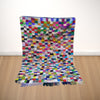 Bouchrouite antique rug, checkered colored rug, handmade custom carpet, decorative rug | 160cm x 215cm In Stock