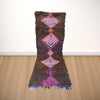 Brown bouchrouite rugs, tribal colorful bouchrouit rugs, vintage runner rugs, carpet boucherouite | 108cm x 300cm In Stock